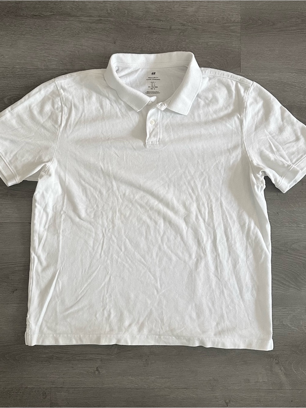 H&M Men’s White Regular Fit Coupe Standard Size L